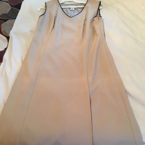 Work dress with slit on front left side